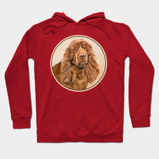 Sussex Spaniel Painting - Cute Original Dog Art Hoodie by Alpen Designs